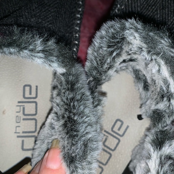 ❤️HEY DUDE DENNY HERRINGBONE BOOTIE; LADIES 9, GREY/BLACK - Picture 2 of 16